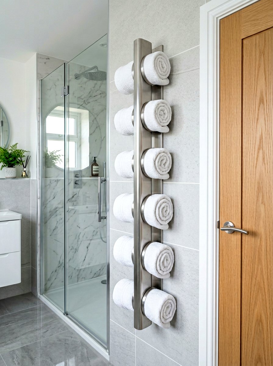 Vertical Wall Rack - 30 towel storage ideas