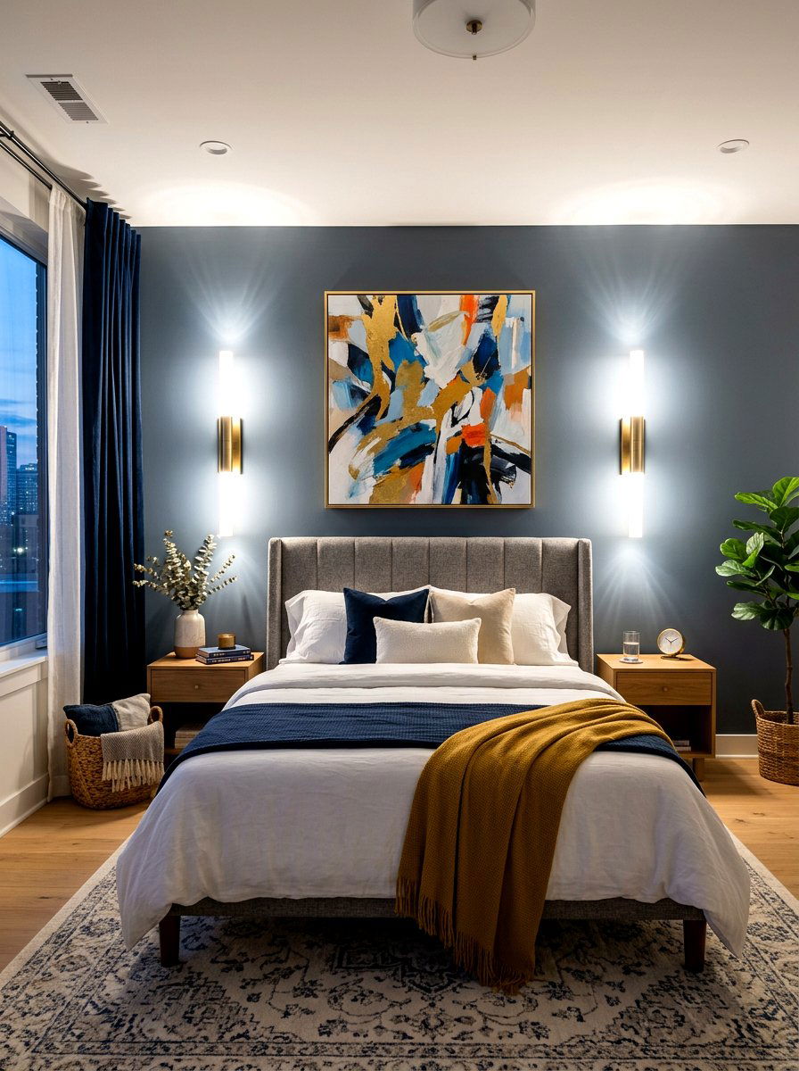 Vertical Wall Sconces - 30 circadian lighting bedroom ideas