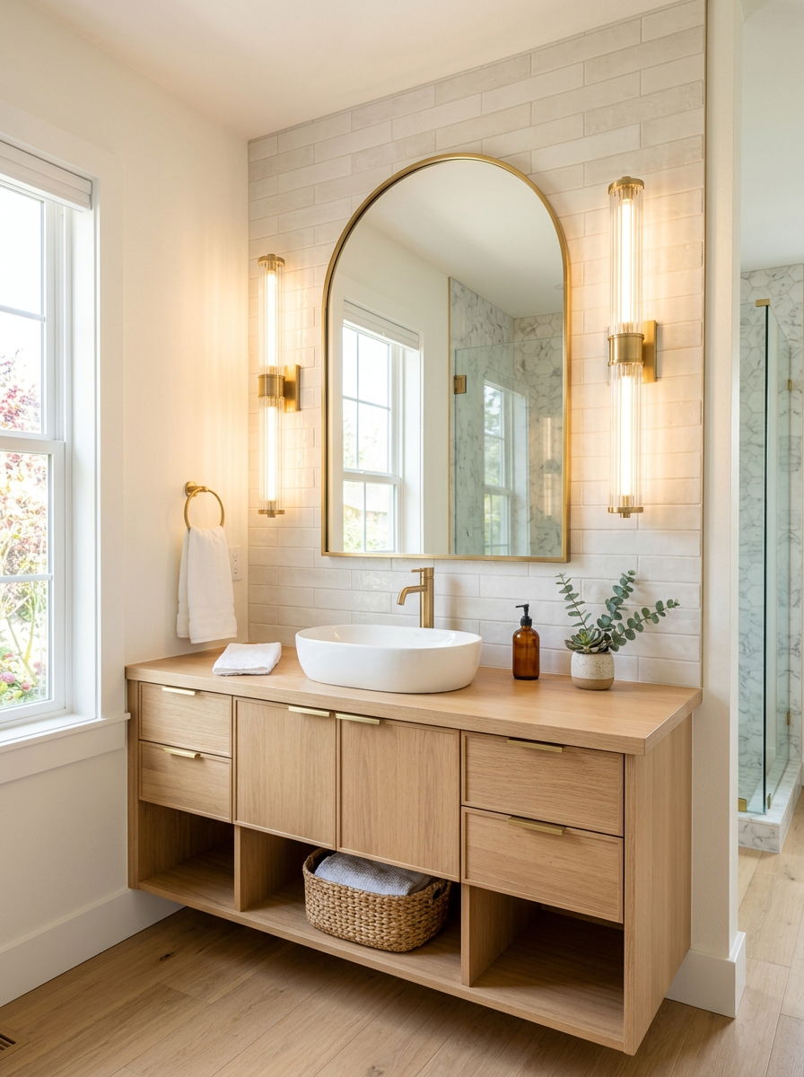 Vertical Wall Sconces - 30 vanity mirror lighting ideas