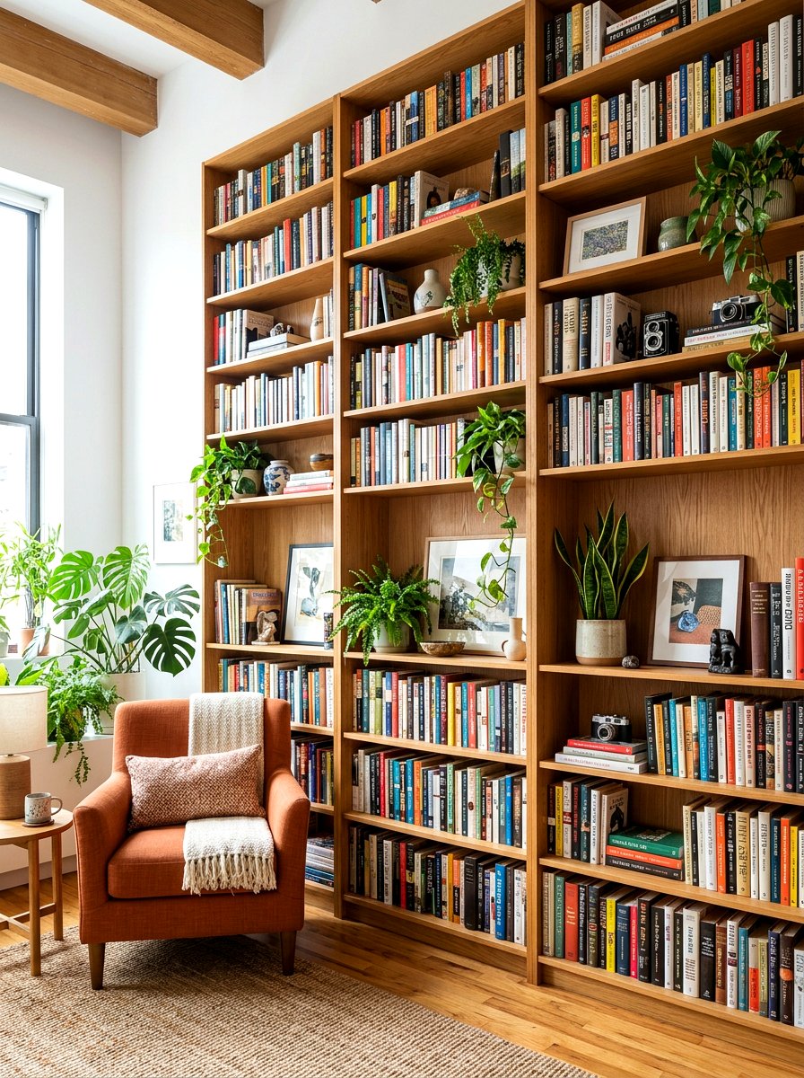 Vertical Wall Shelves - 30 studio apartment ideas