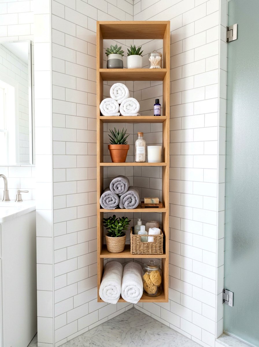 Vertical Wall Shelves - 30 open shelving decor ideas