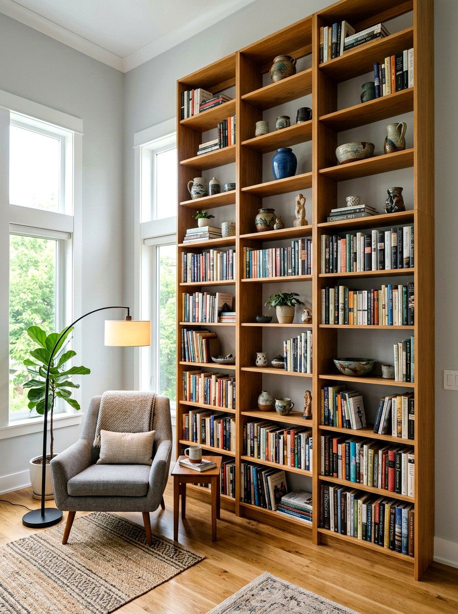 Vertical Wall Storage - 30 small apartment living room ideas