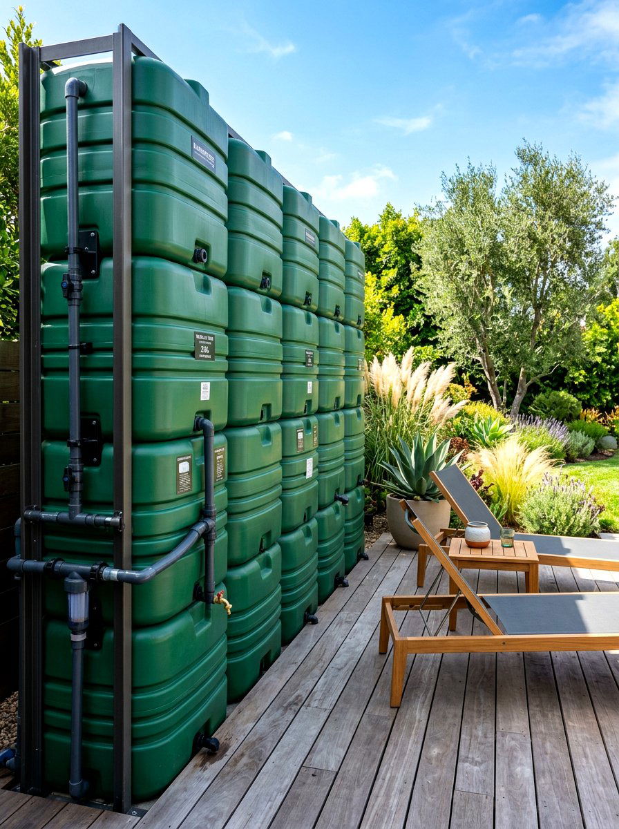 Vertical Water Storage Wall - 30 rainwater collection ideas