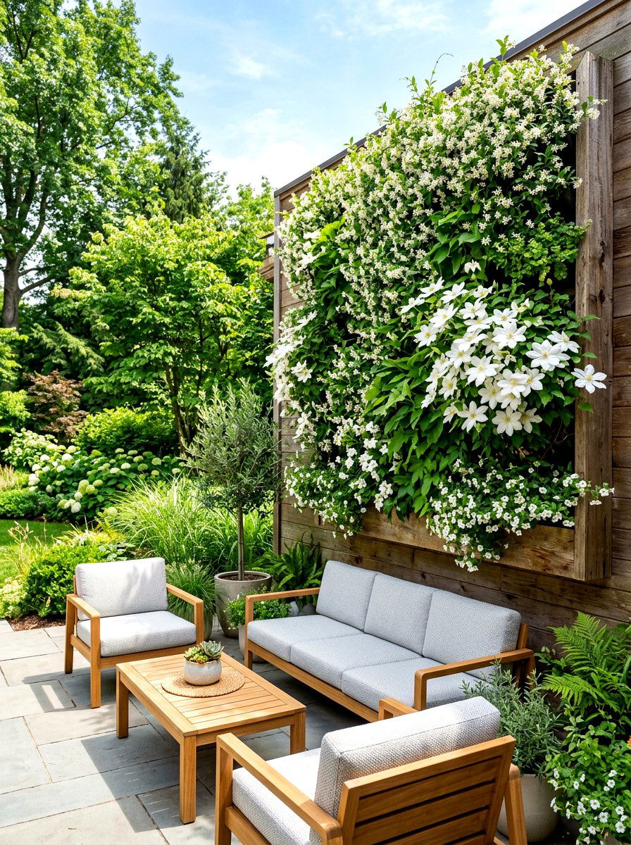 Vertical White Garden - 30 white flower garden ideas