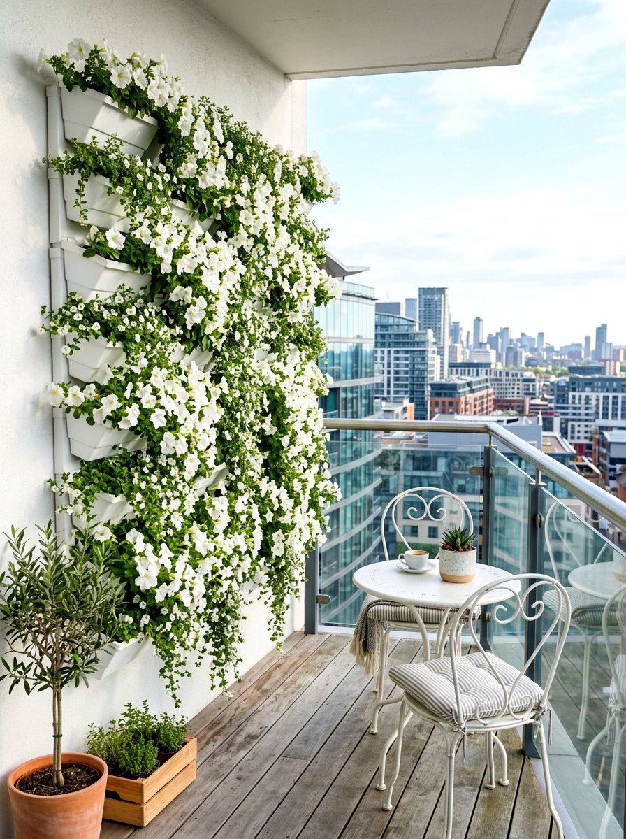Vertical White Garden - 30 white bloom garden ideas