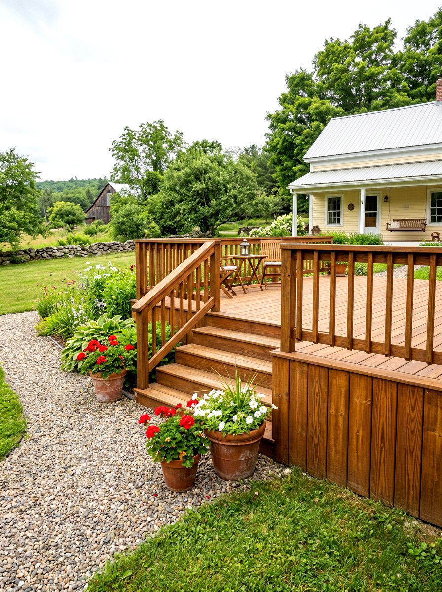 Vertical Wood Board - 30 deck skirting ideas