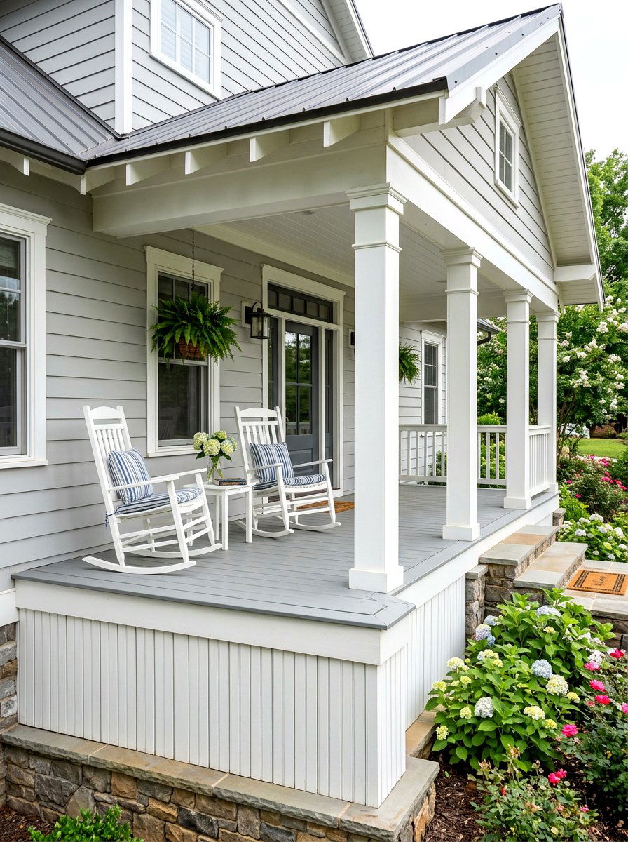 Vertical Wood Boards - 30 porch skirting ideas