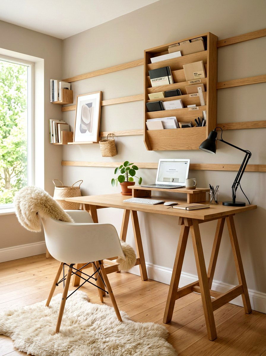 Vertical Wood Paper Organizer - 30 paper file wall ideas