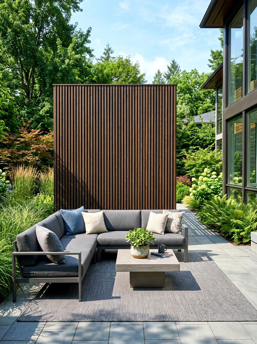 Vertical Wood Slat Wall - 30 porch privacy screen ideas