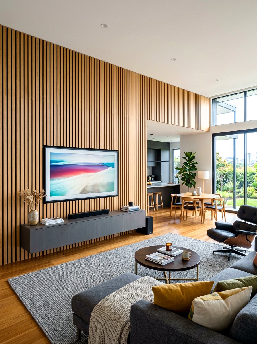 Vertical Wood Slat Wall - 30 textured wall ideas