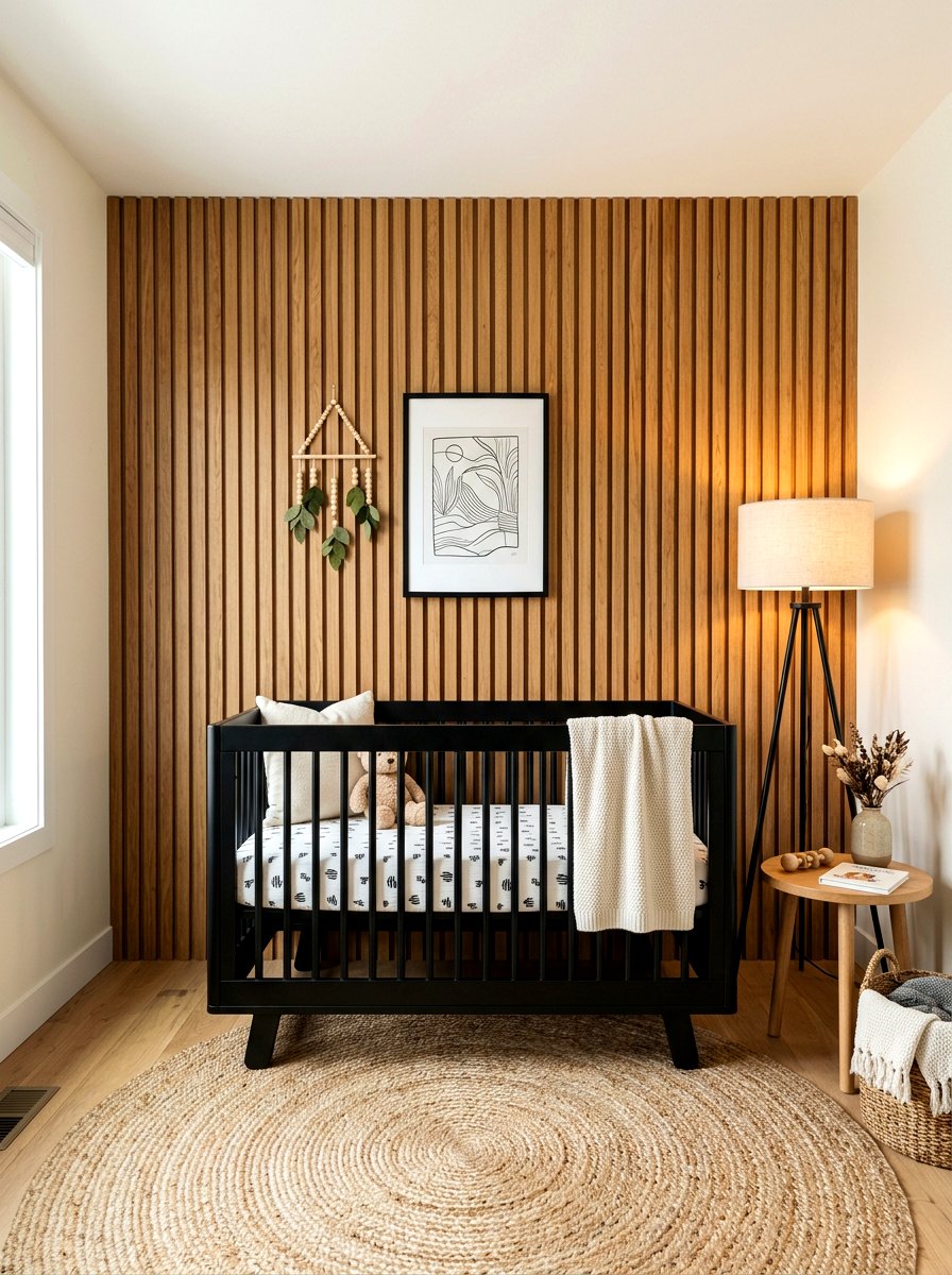 Vertical Wood Slats - 30 crib corner styling ideas