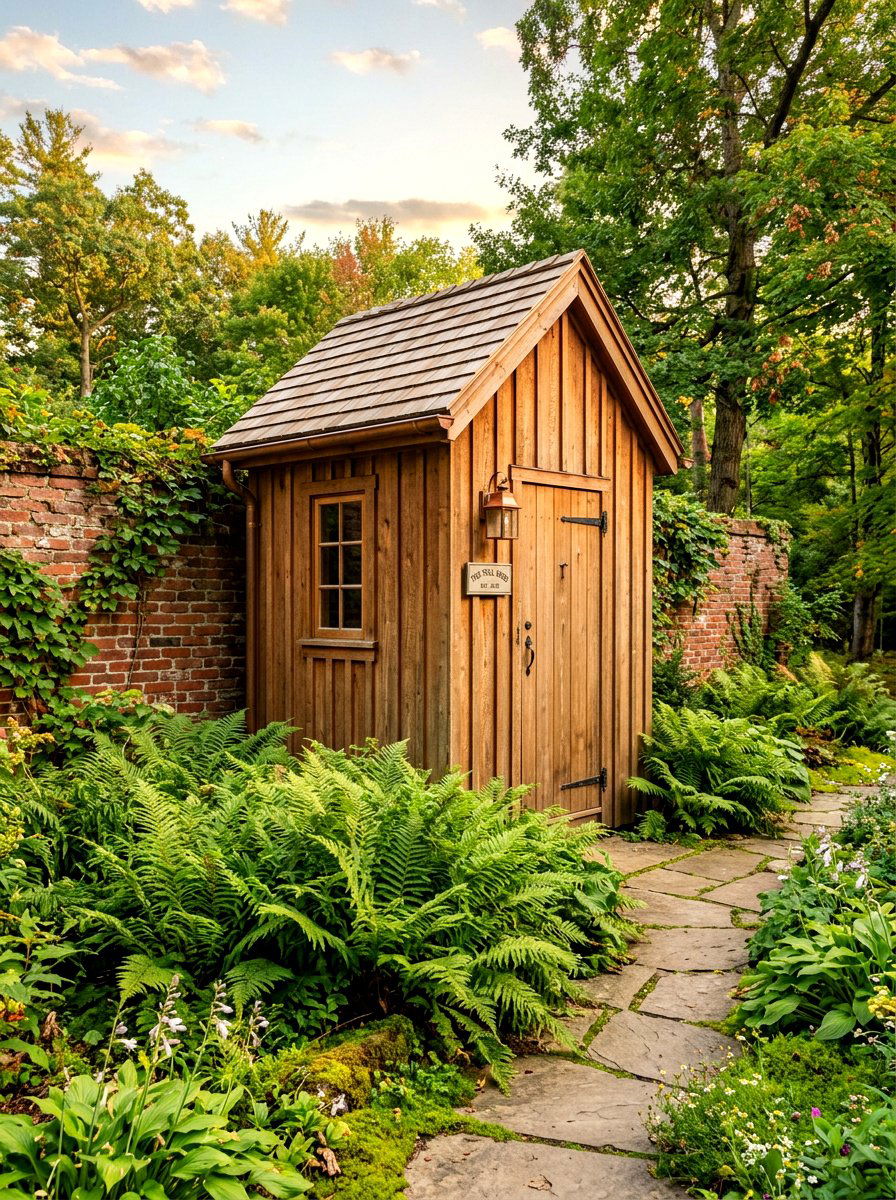 Vertical Wood Tool Shed - 30 outdoor broom closet ideas