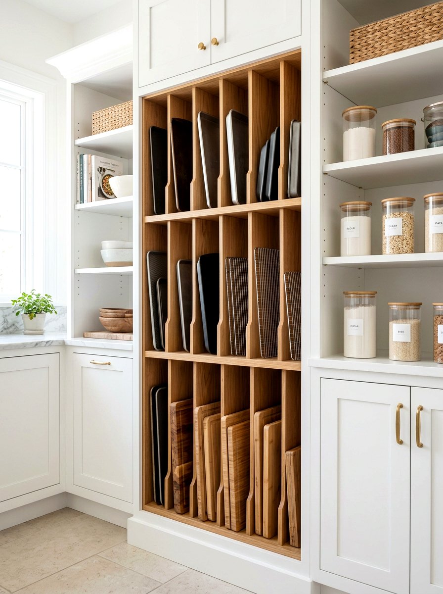 Vertical baking sheet storage - 30 reach in pantry ideas