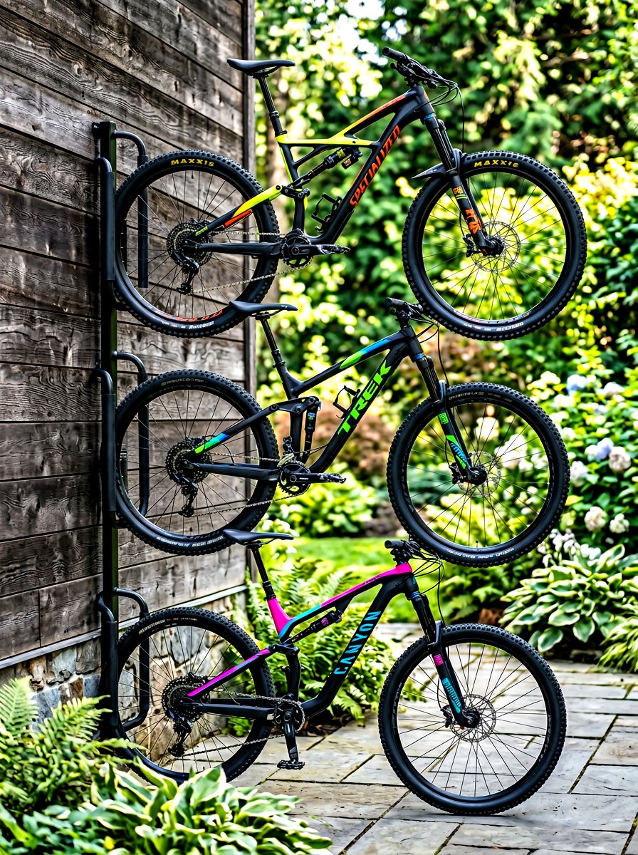 Vertical bike wall mount - 30 garage wall storage ideas