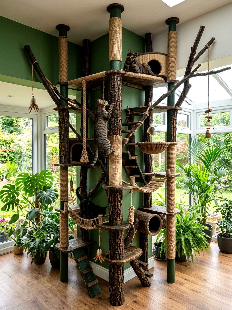 Vertical cat climbing jungle - 30 cat climbing corner ideas