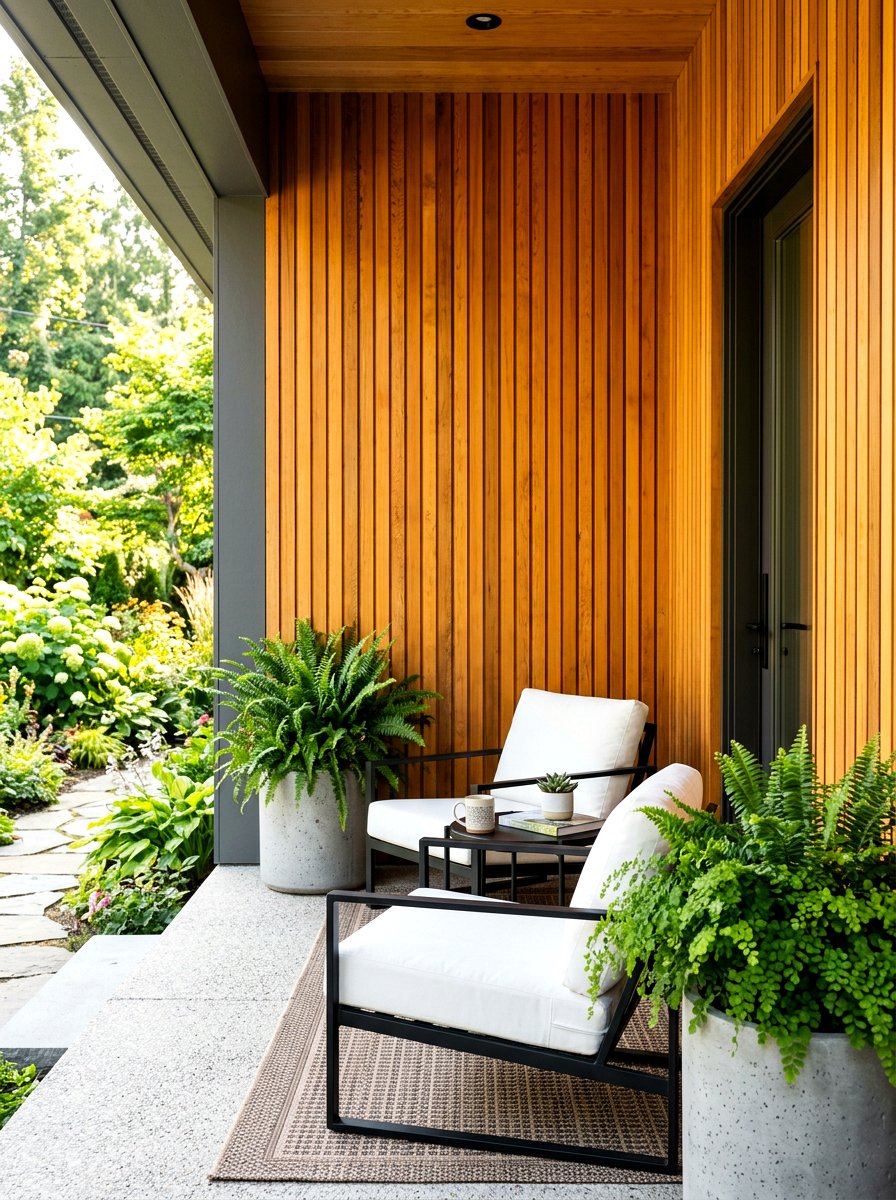 Vertical cedar slat wall - 30 porch slat wall ideas