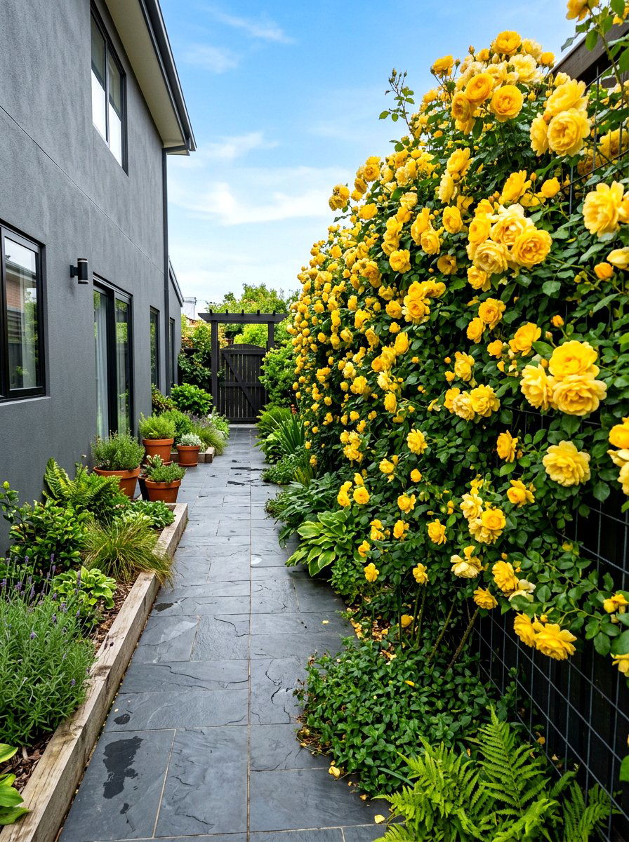 Vertical climbing rose hedge - 30 rose hedge ideas