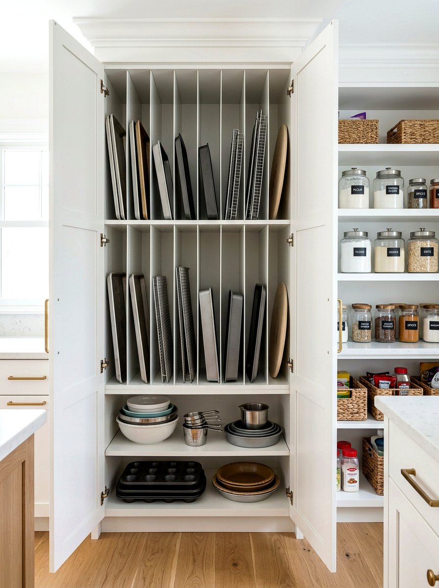 Vertical cookie sheet storage - 30 baking corner ideas