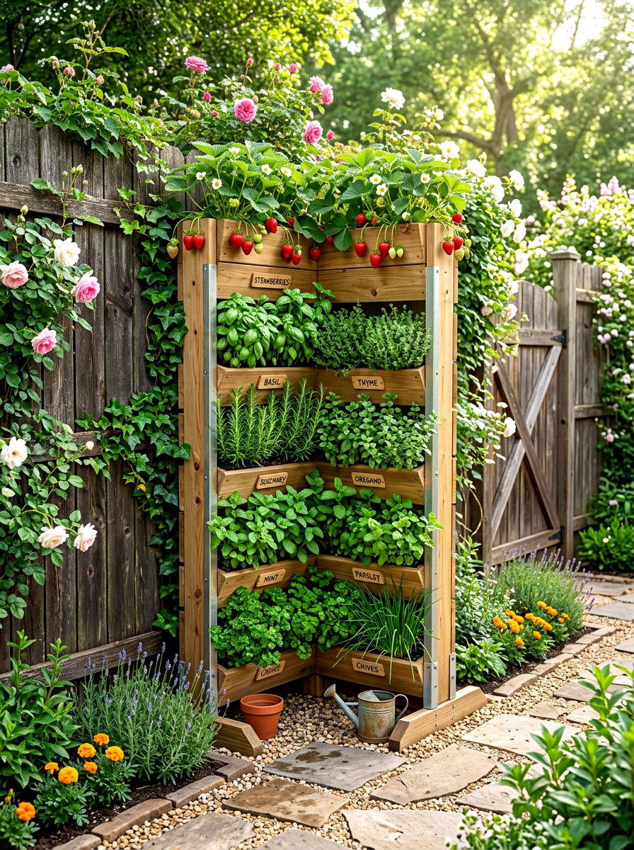 Vertical corner garden bed - 30 raised bed corner ideas