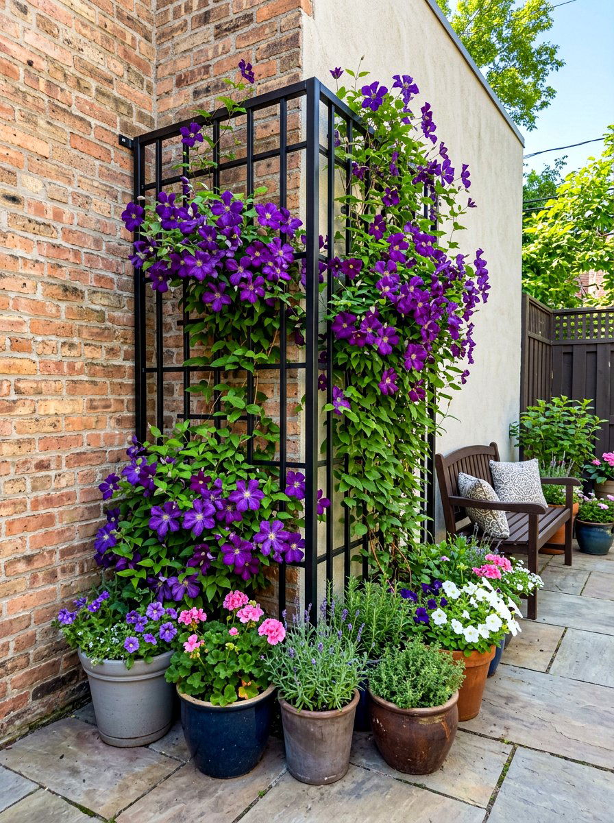 Vertical corner garden structure - 30 corner flower bed ideas