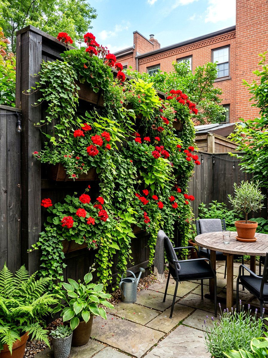 Vertical flower bed wall - 30 flower bed layout ideas