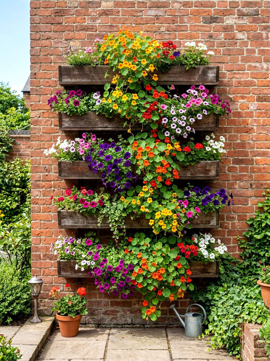Vertical flower garden - 30 cottage cutting garden ideas