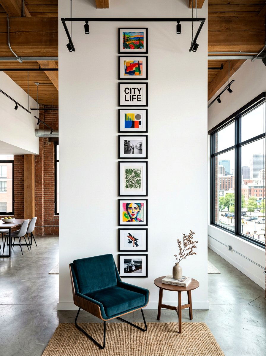 Vertical gallery wall layout - 30 small living room ideas