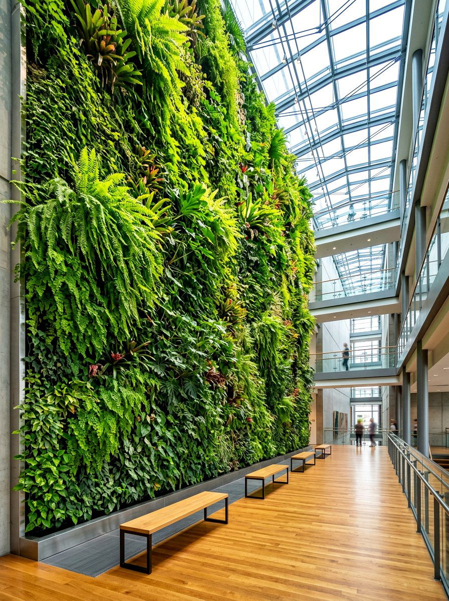 Vertical garden atrium - 30 indoor courtyard home ideas