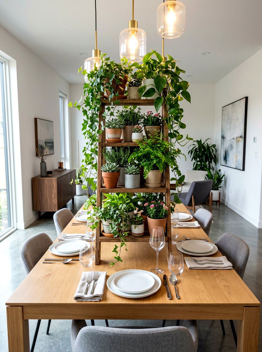 Vertical garden centerpiece - 30 garden inspired tablescape ideas