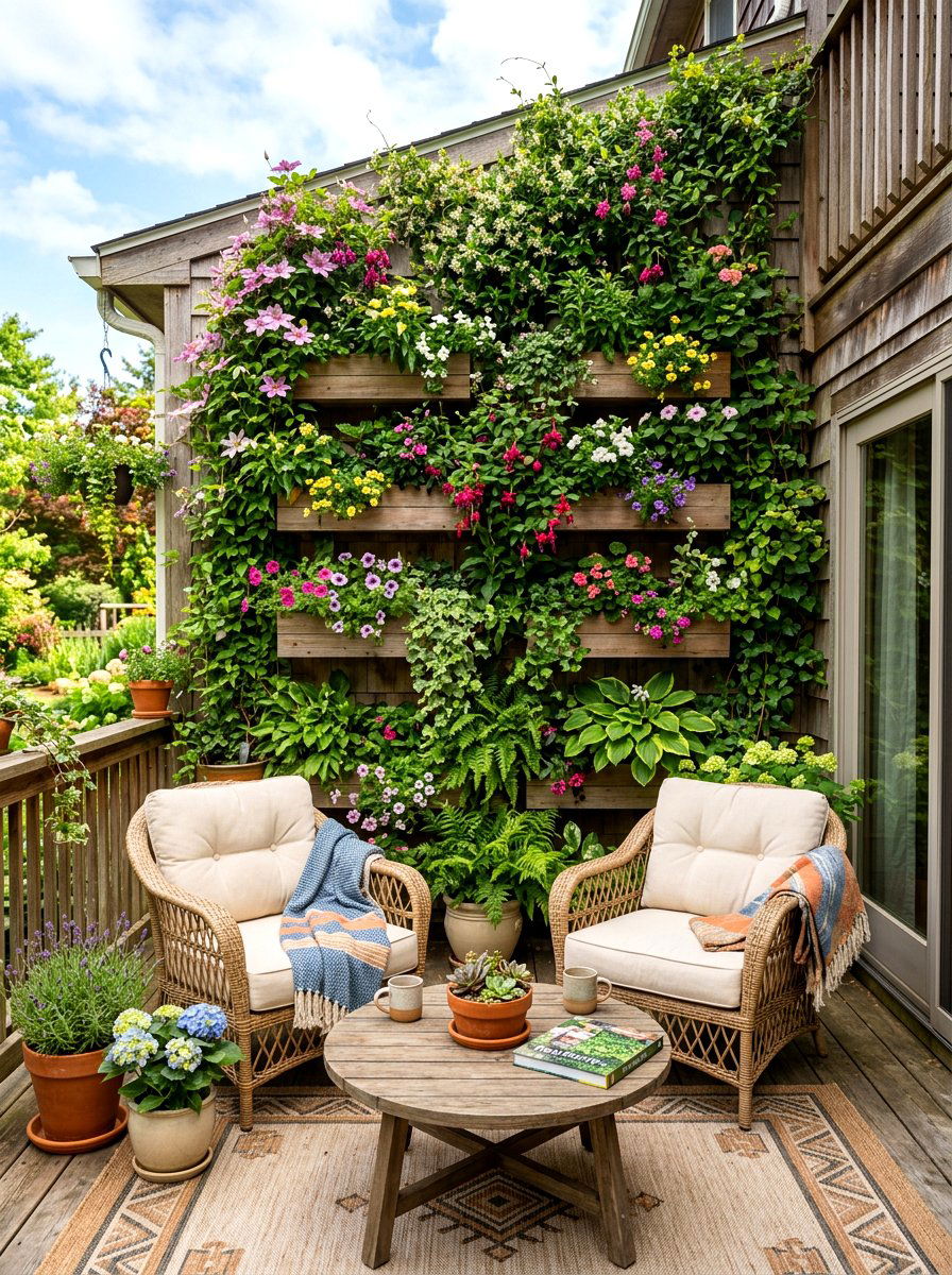 Vertical garden deck - 30 sunset deck decor ideas