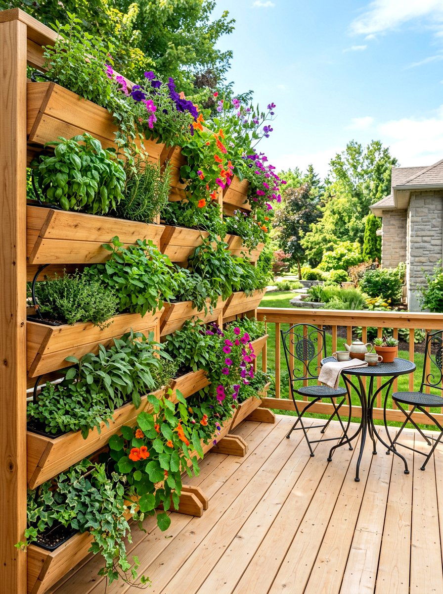 Vertical garden deck - 30 cozy deck ideas