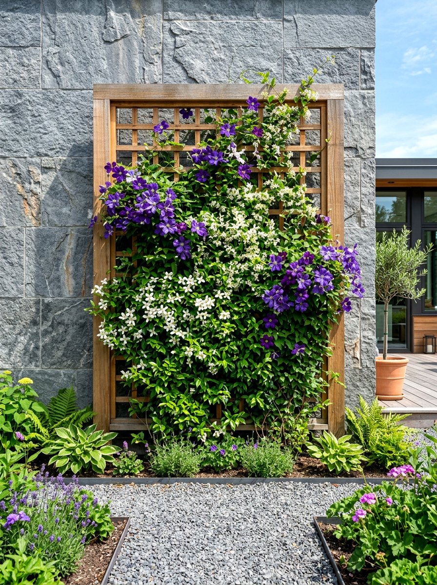Vertical garden lattice wall - 30 lattice privacy ideas