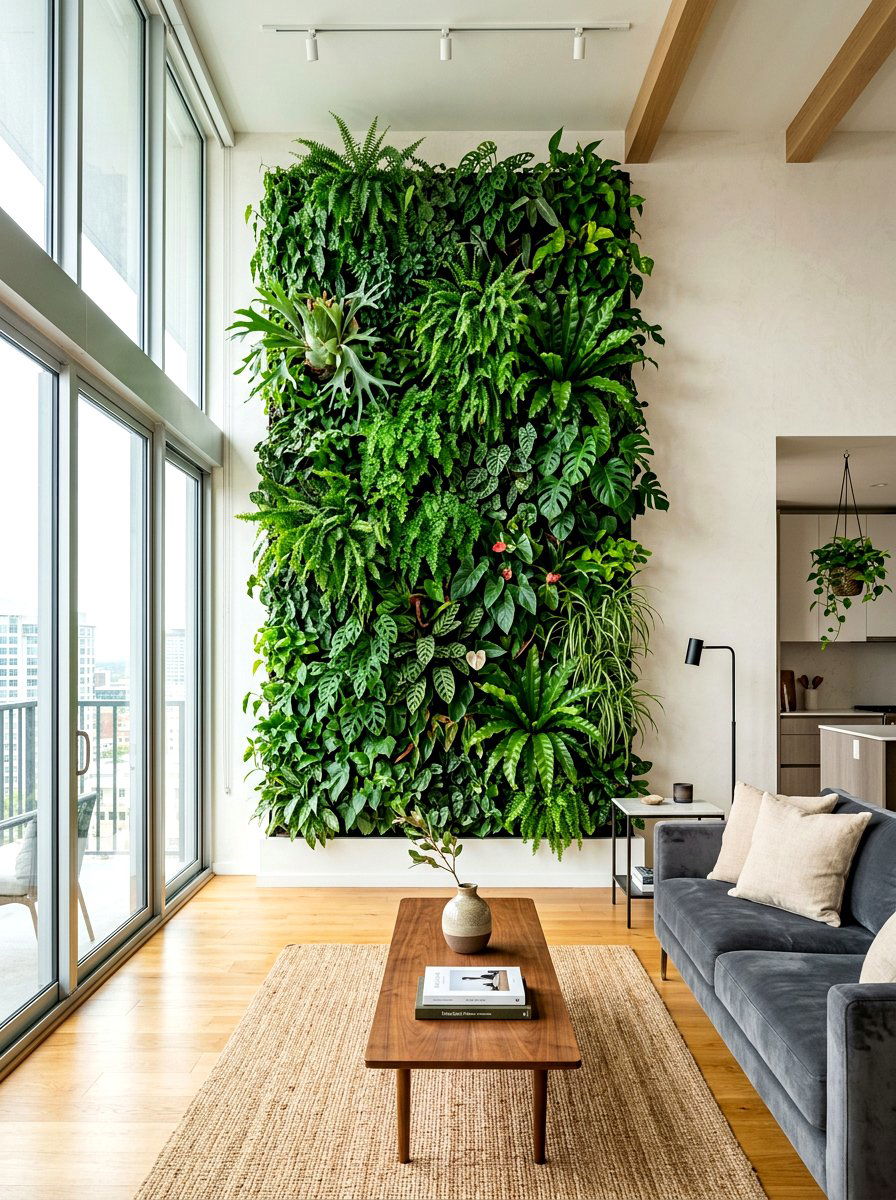 Vertical garden living wall - 30 indoor plant wall ideas