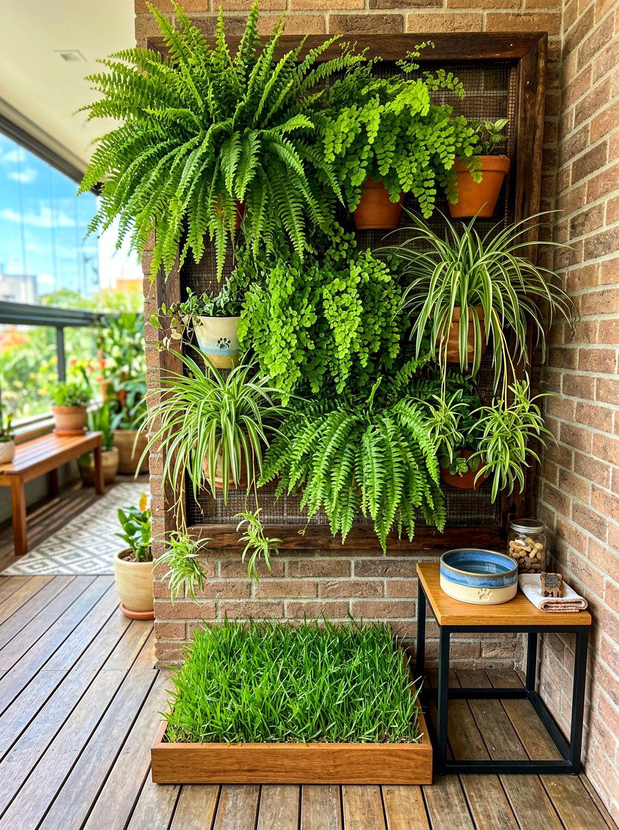 Vertical garden pet station - 30 balcony pet potty area ideas