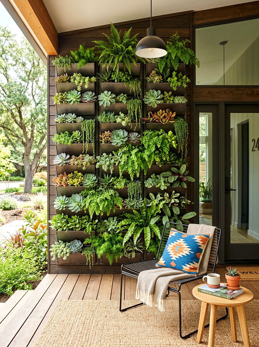 Vertical garden porch - 30 modern front porch ideas