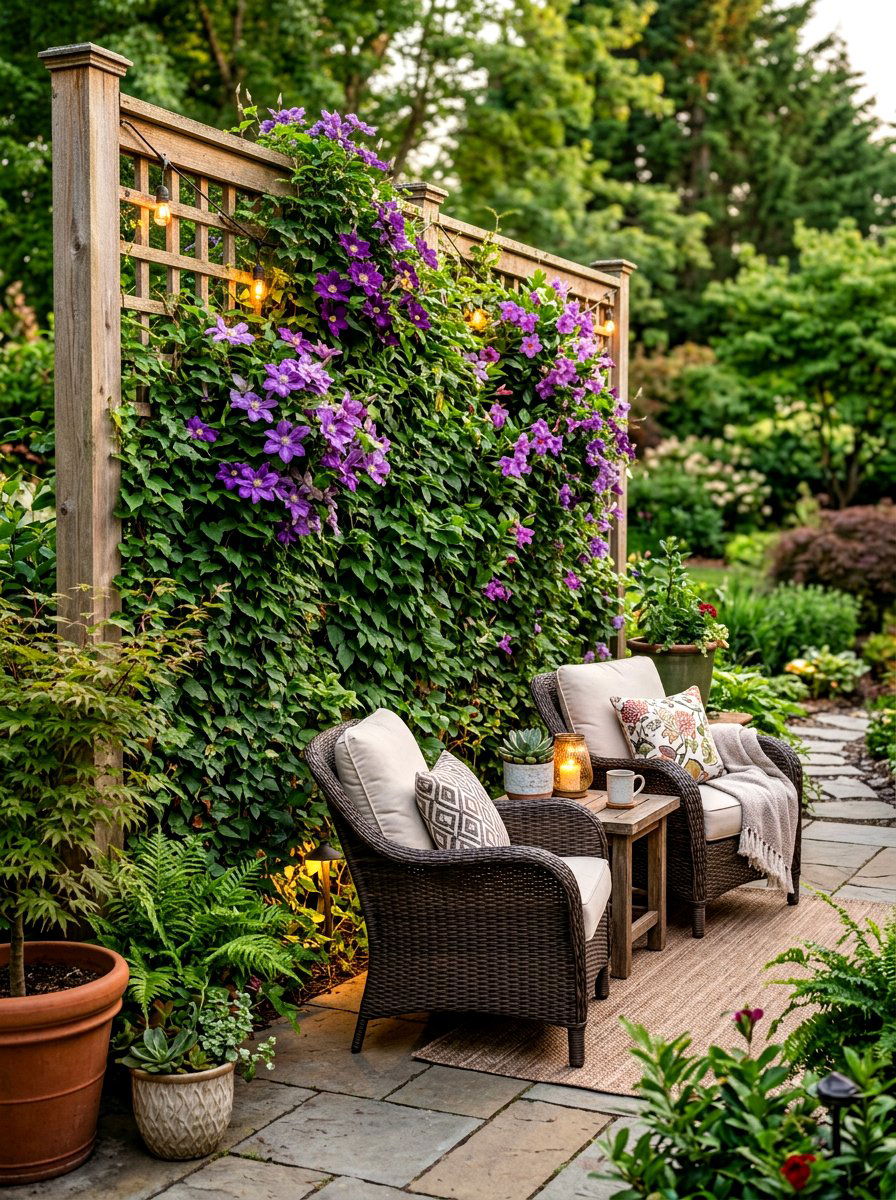 Vertical garden privacy screen - 30 apartment patio entertaining ideas
