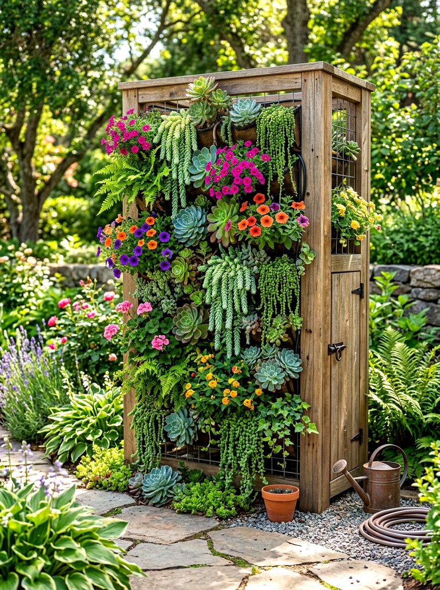 Vertical garden pump enclosure - 30 pool equipment enclosure ideas