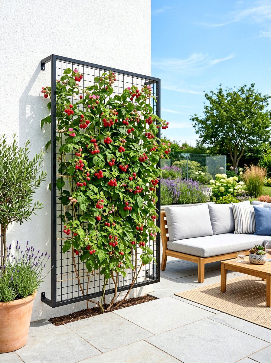 Vertical garden raspberry trellis - 30 raspberry trellis ideas
