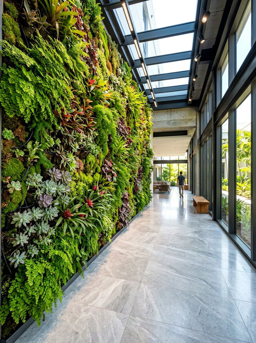 Vertical garden wall - 30 breezeway garden ideas