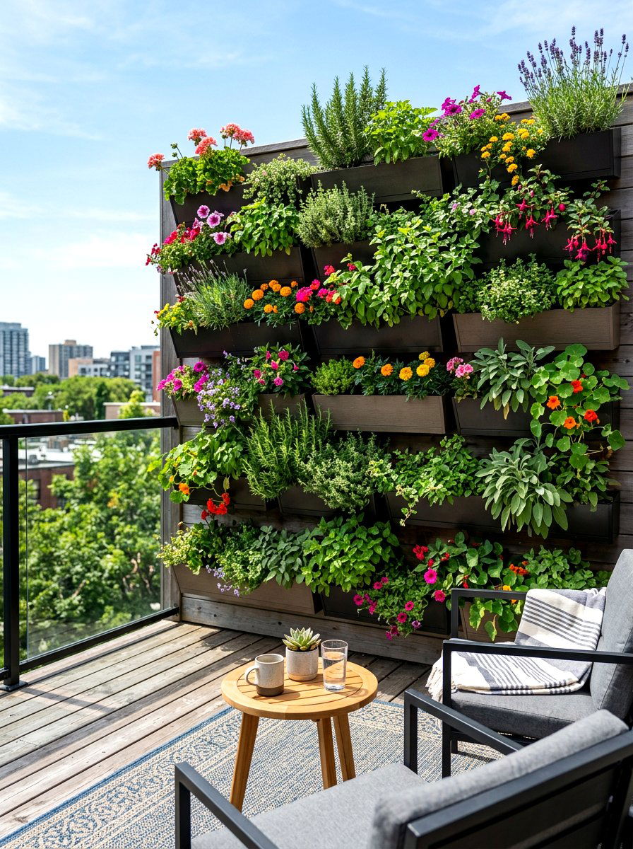 Vertical garden wall - 30 deck border planting ideas