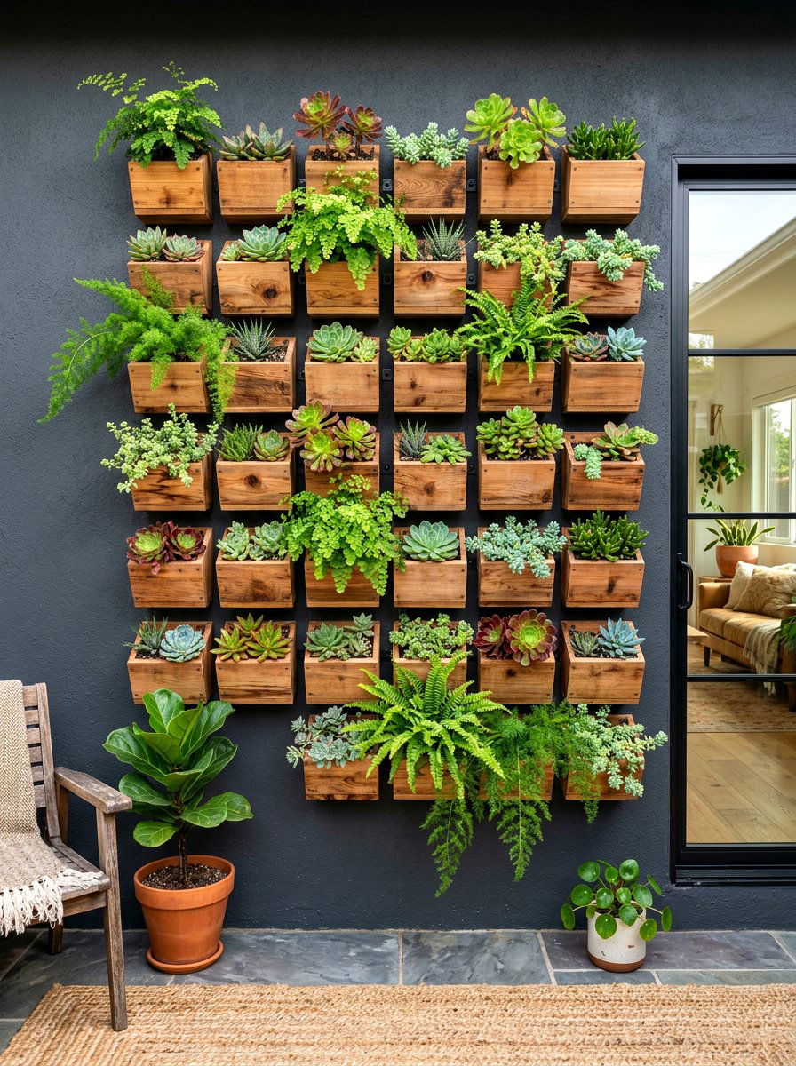 Vertical garden wall - 30 simple curb appeal ideas
