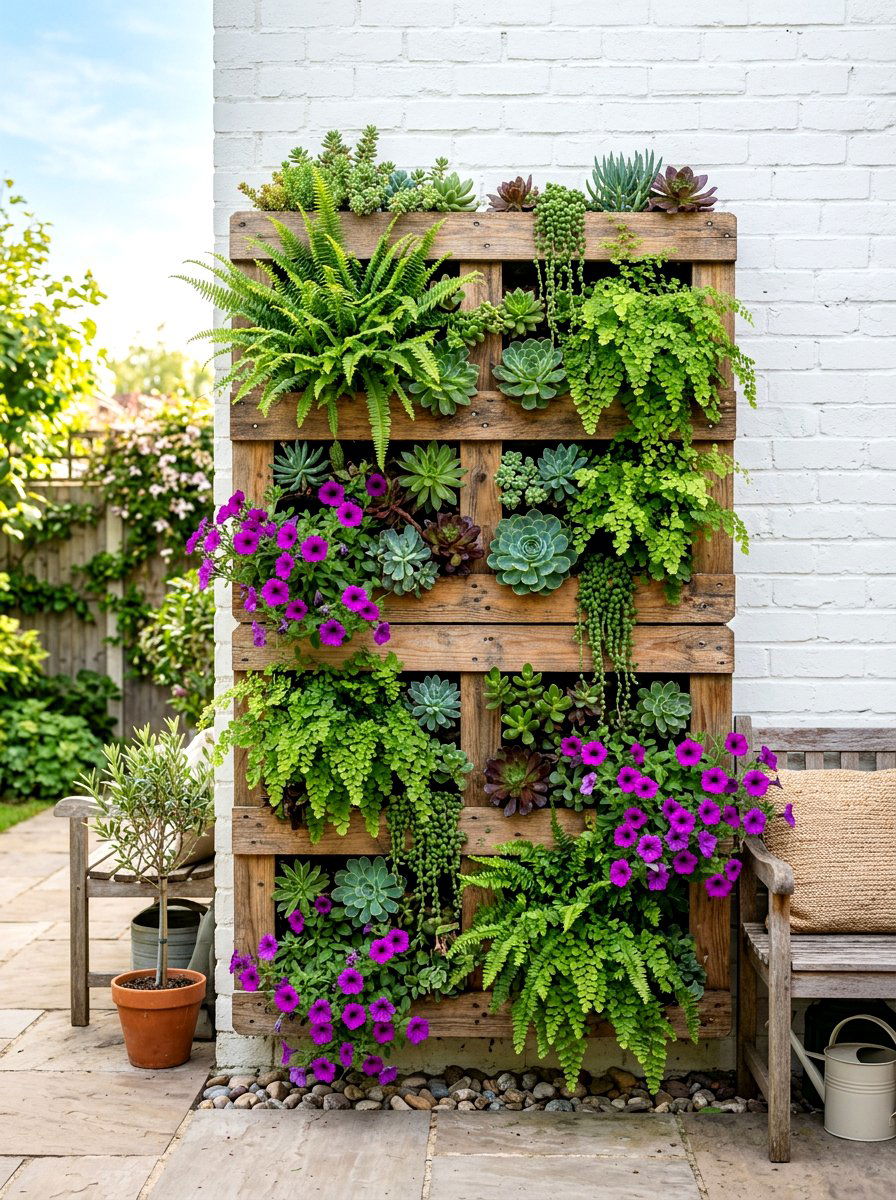Vertical garden wall - 30 small patio ideas