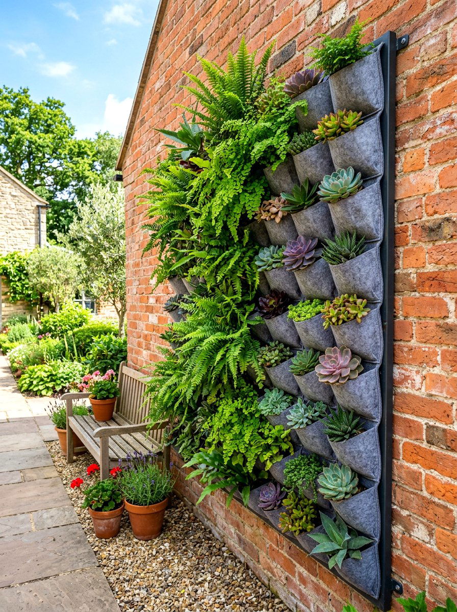 Vertical garden wall - 30 city terrace decor ideas