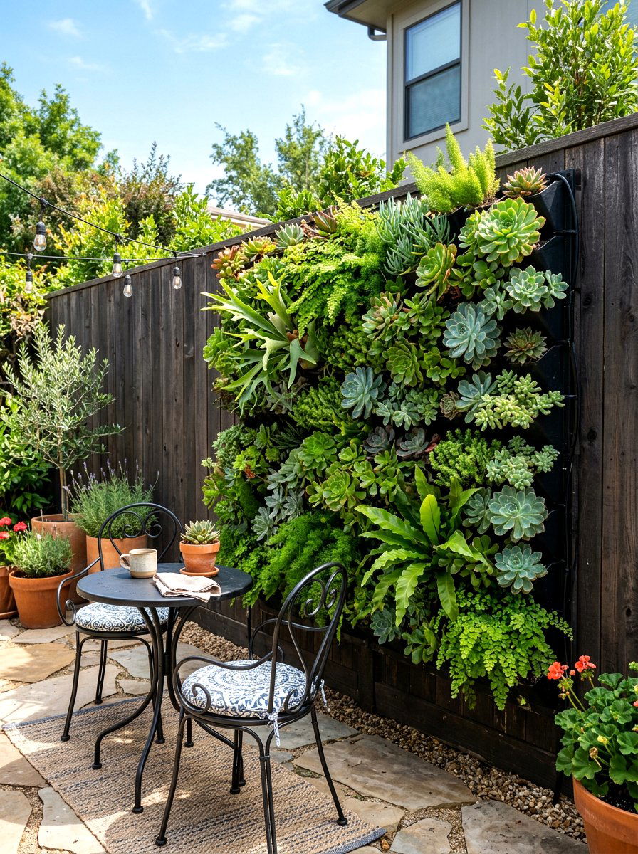 Vertical garden wall - 30 backyard oasis ideas