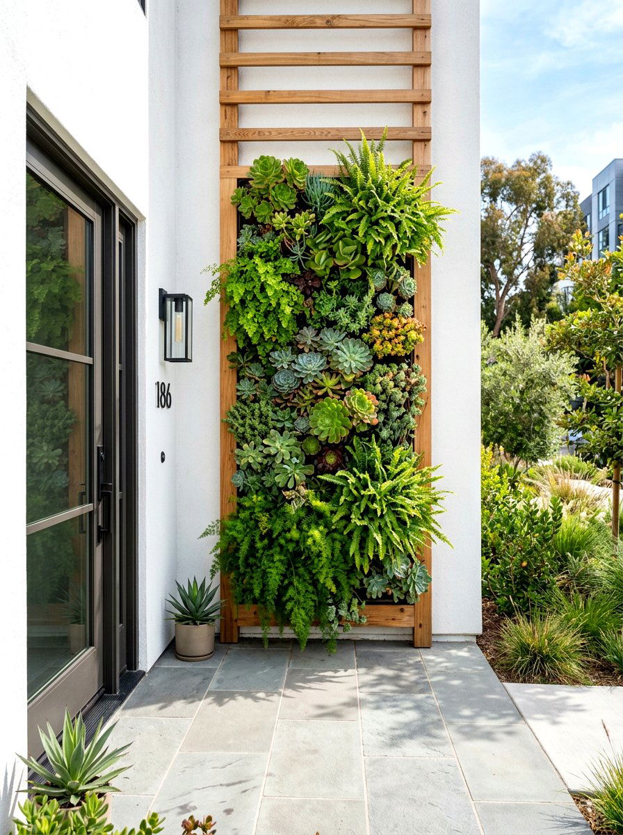 Vertical garden wall entryway - 30 front yard makeover ideas