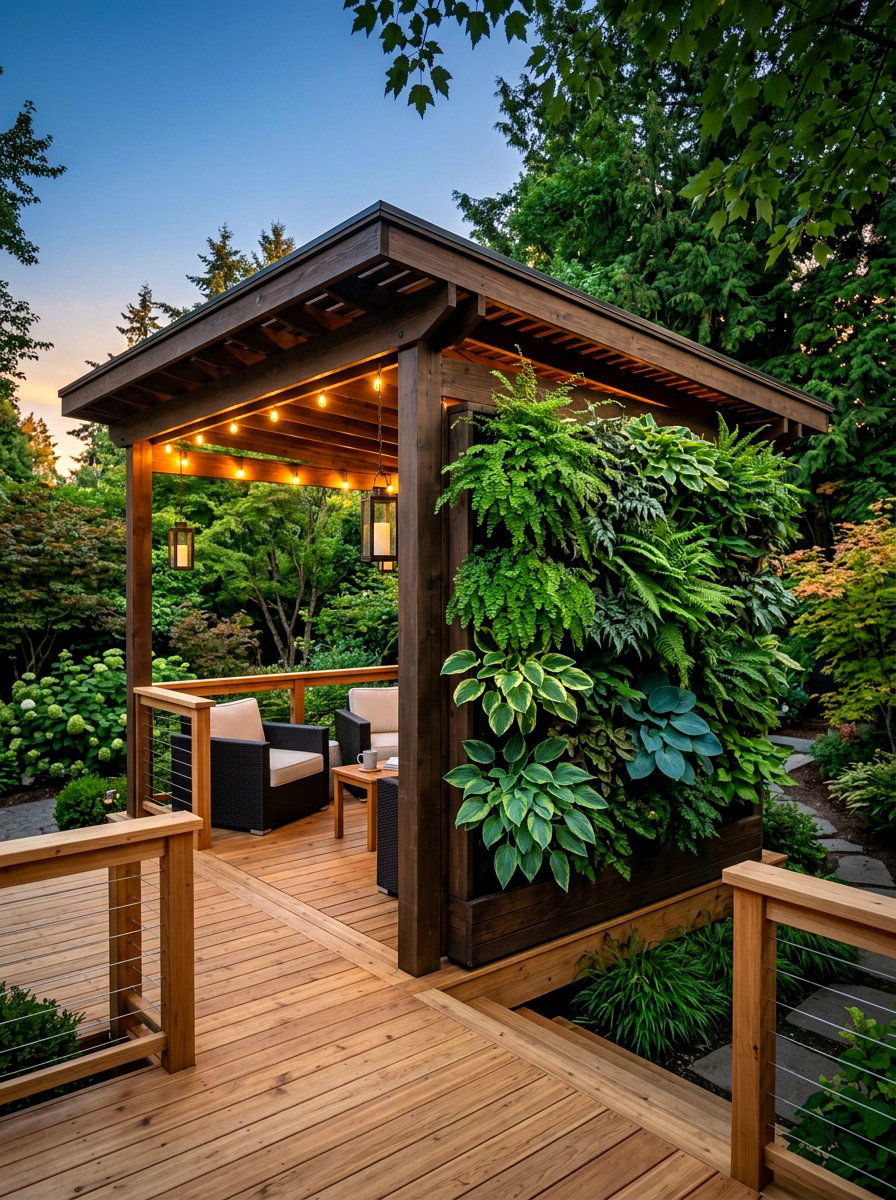 Vertical gazebo privacy planters - 30 gazebo planter ideas