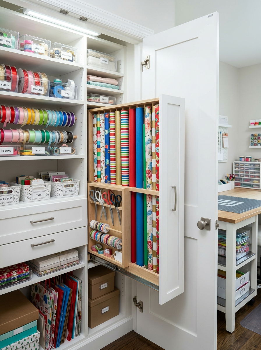 Vertical gift wrap storage - 30 vertical drawer storage ideas