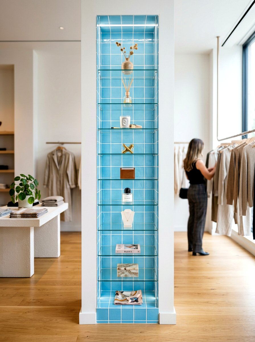 Vertical glass partitioned niche - 30 tub niche ideas