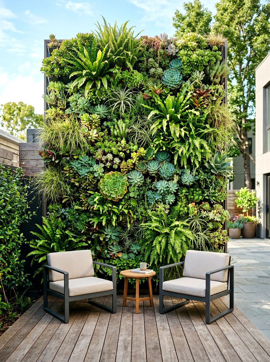 Vertical green wall - 30 backyard destination ideas