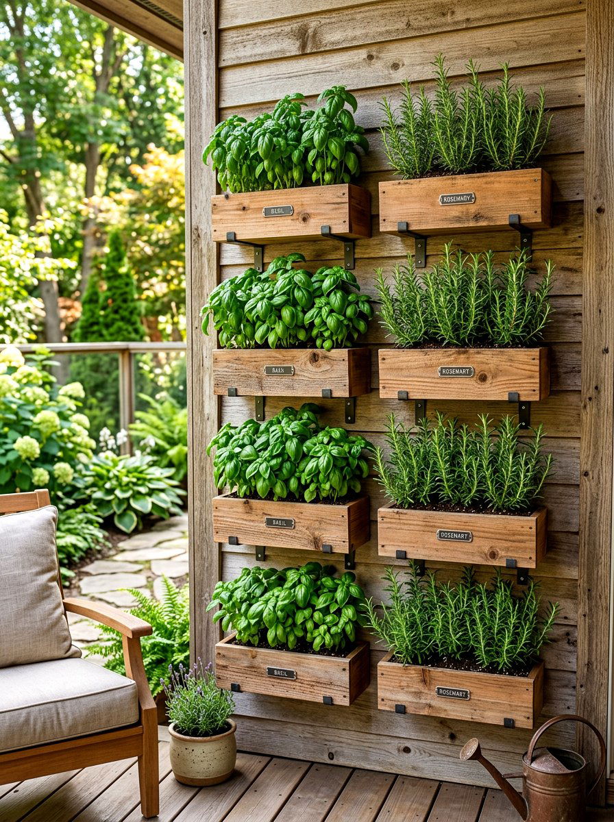 Vertical herb garden - 30 porch corner decor ideas